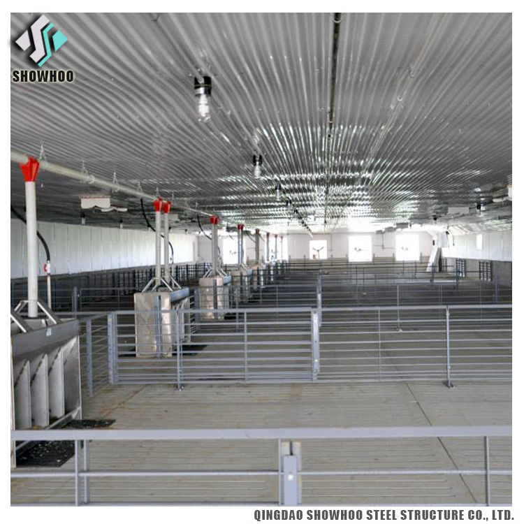 Low cost modern prefab steel structure dairy cow farming shed farm metal barn breeding building cattle house construction design