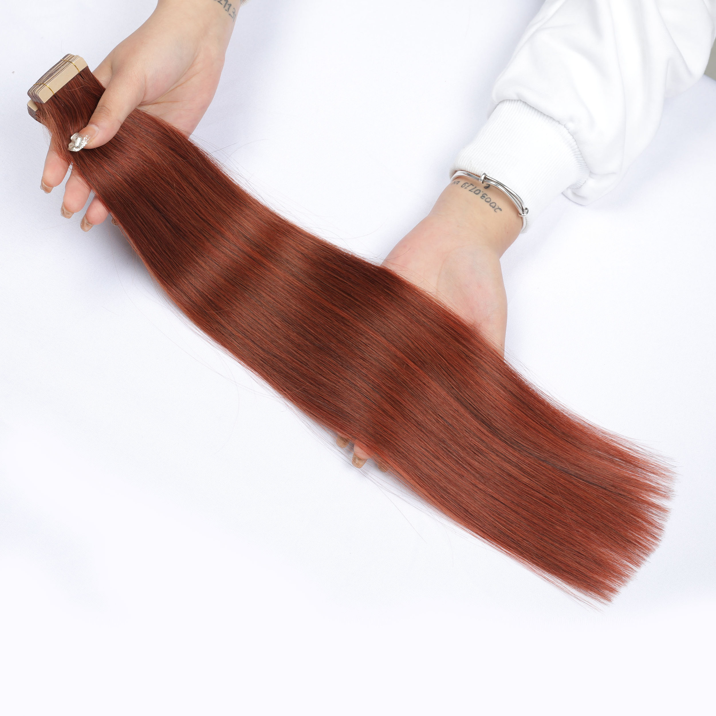 Salon Quality Russian Virgin Double Drawn Thick End Invisible Tape in Hair Extension 100 Human Hair