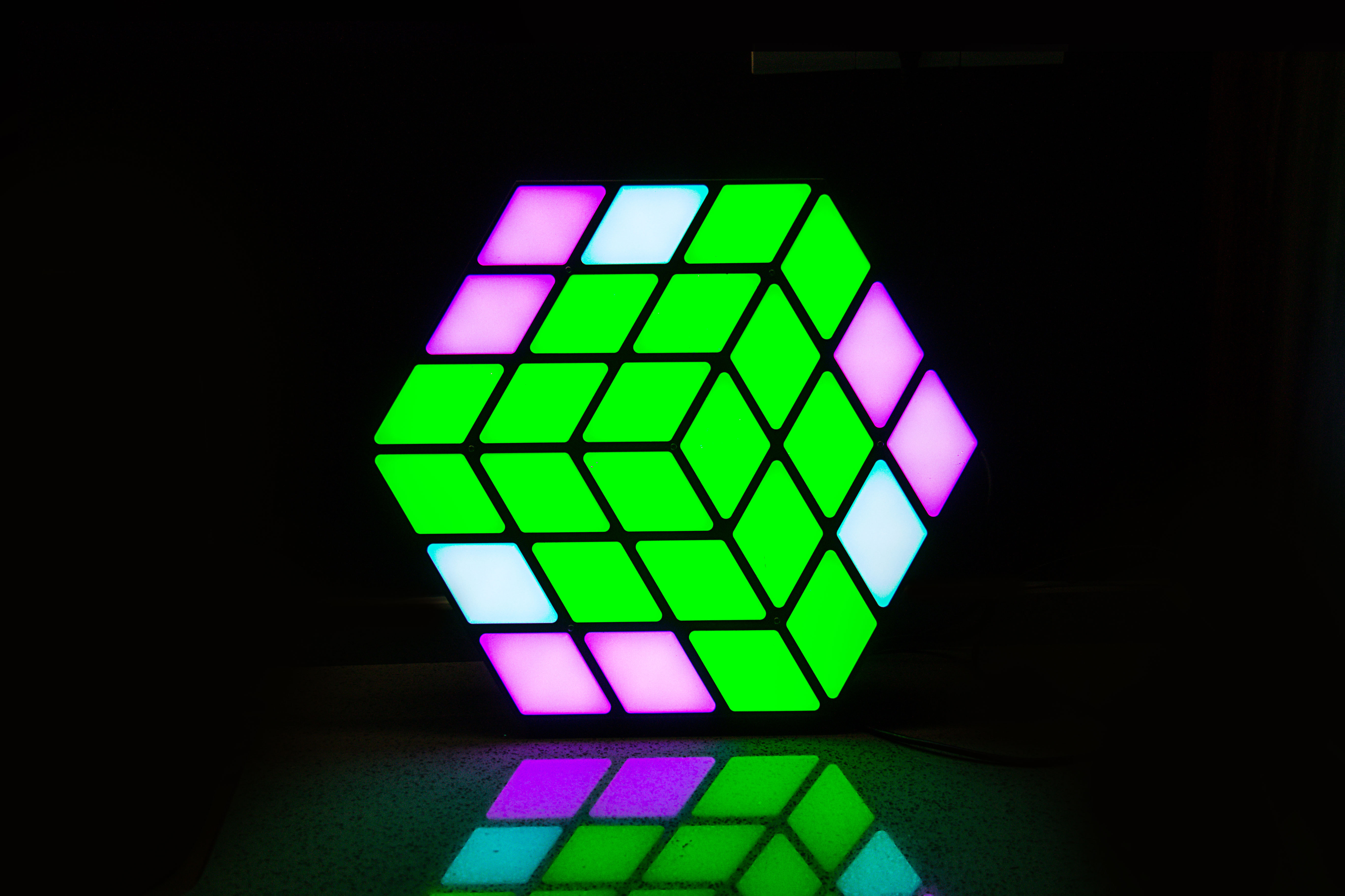 DMX 3D Vision hexagonal shaped LED panel DJ bar Rubik's cube RGB 3in1 LED stage effect lighting