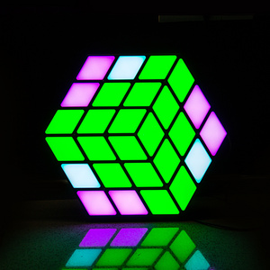 DMX 3D Vision hexagonal shaped LED panel DJ bar Rubik's cube RGB 3in1 LED stage effect lighting