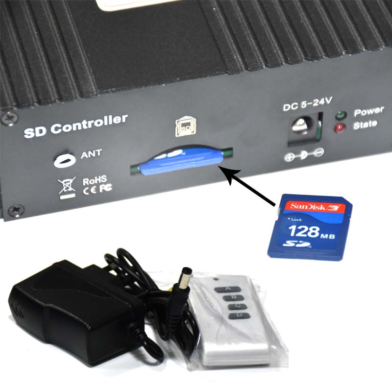 Programmable DC12V-24V Constant Voltage PWM Signal 2CH Master LED SD Card DMX Controller