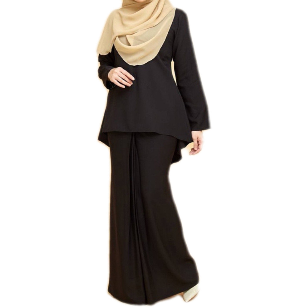 Abayas for Women Muslim Long Sleeve Loose Top Dress 2 Pcs Dubai Islamic Muslim Clothes