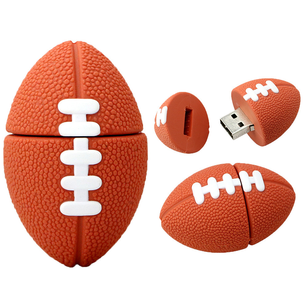 Custom Shaped USB Sticks PVC Basketball Football Rugby Shape Usb Flash Stick