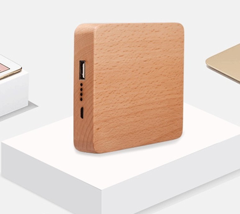 Factory Supply Wooden Portable Power Bank 2600mAh 7800mah 1040mah Square Wooden Power Bank