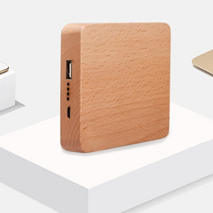 Factory Supply Wooden Portable Power Bank 2600mAh 7800mah 1040mah Square Wooden Power Bank