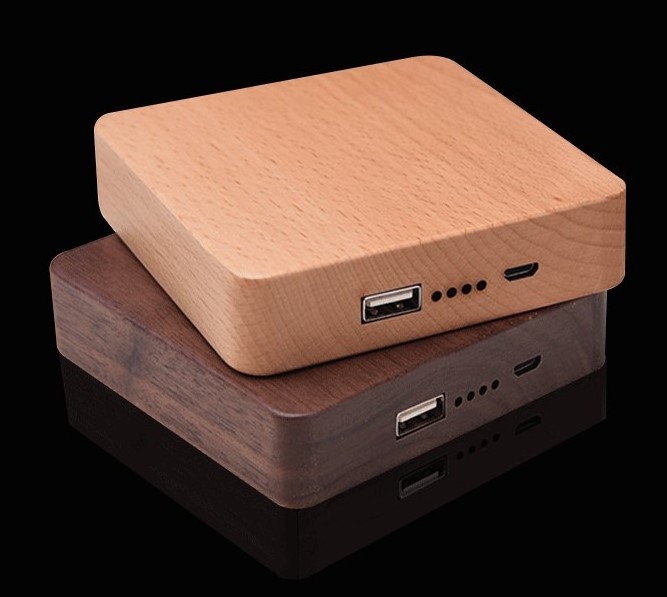 Factory Supply Wooden Portable Power Bank 2600mAh 7800mah 1040mah Square Wooden Power Bank