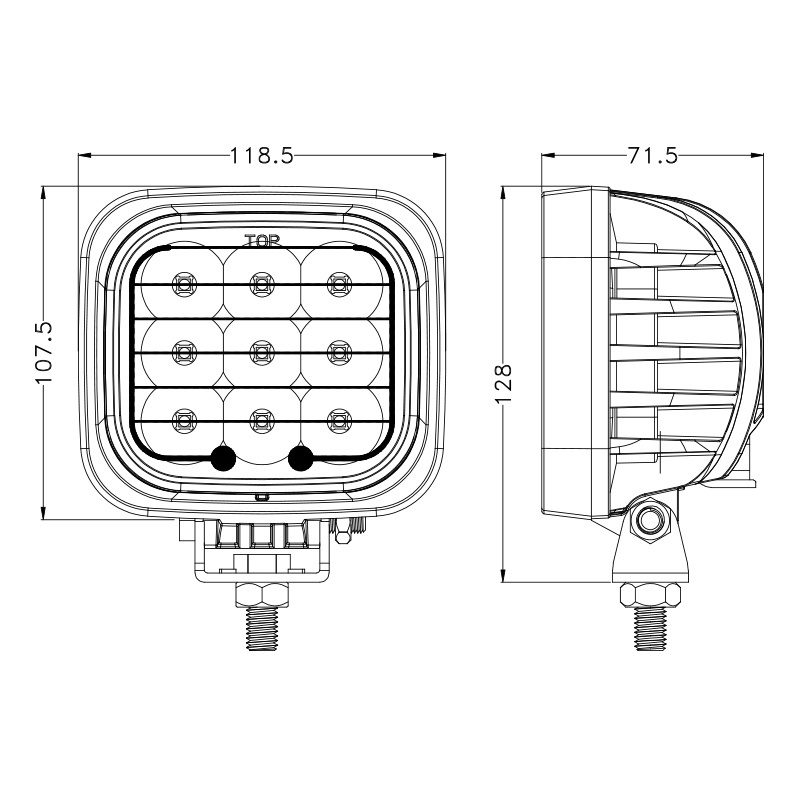 CISPR25 CLASS 4 CE RoHS 5 inch 45w led work light flood beam tractor work light square led work lights for John Deere