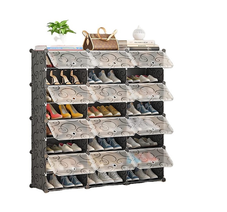 Home multi-scene small space DIY multi-layer plastic shoe rack storage organizer