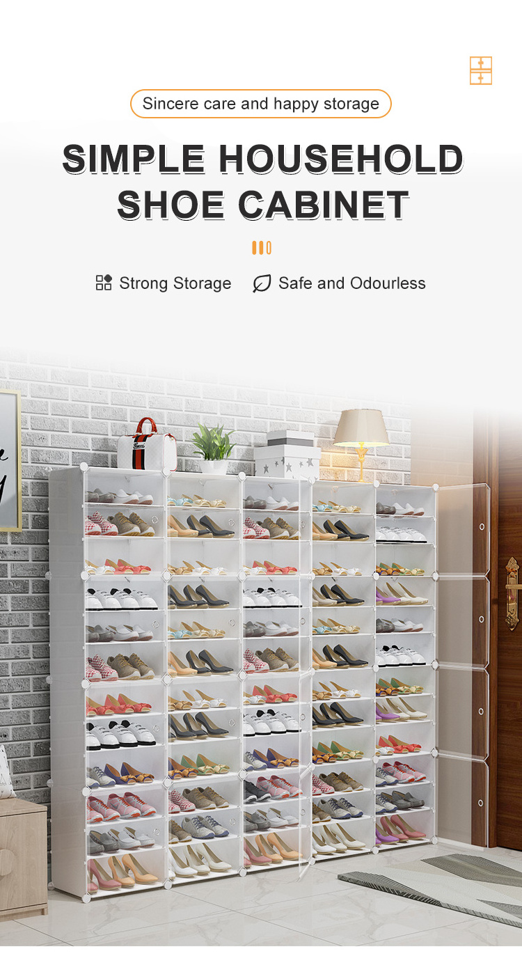 Front-opening  storage transparent shoe rack plastic storage box shoe storage