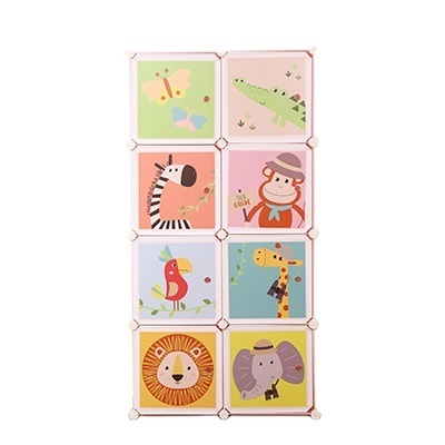 Made in China  pink kids PP cube wardrobe plastic wardrobe DIY closet