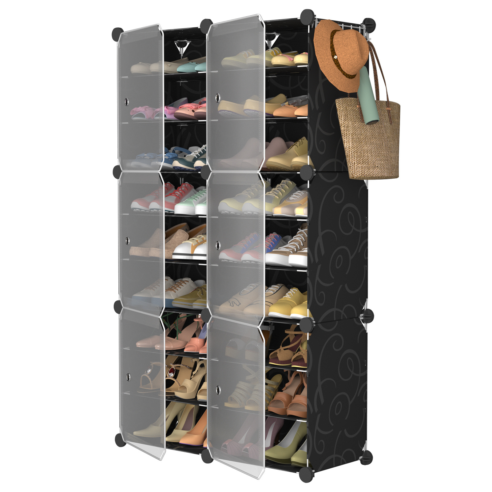 Plastic shoe storage folding shoe box shoes rack stand plastic