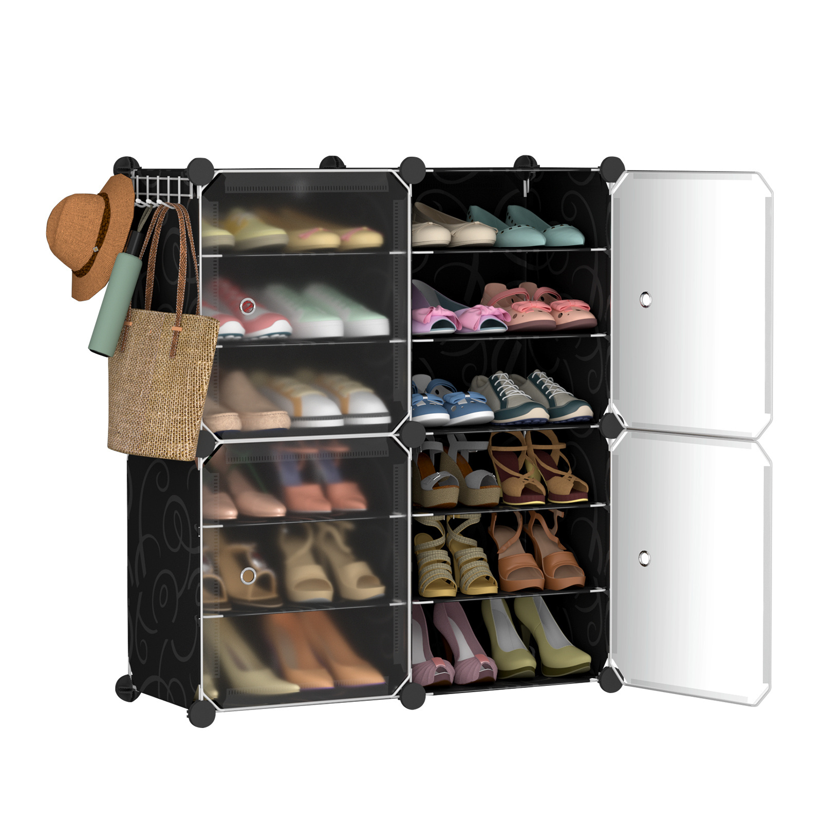 Plastic shoe storage folding shoe box shoes rack stand plastic