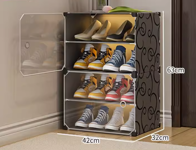 China supplier Home Shoe Storage Cabinet 5 Tier Shoe Racks Wooden Heels Sneakers Organizer Closet Living Room