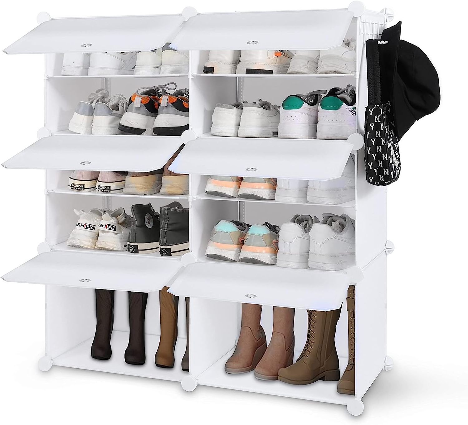 Large Capacity Pairs Shoes Boots Storage Metal Shoe Organizer Household Family Use Shoe Tower Unit Shelf Space Saving