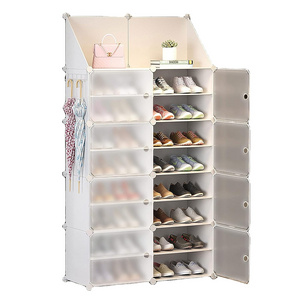 Plastic foldable Shoe Storage Unit with 6 Tier Modular Shoe Organizer for Space Saving folding shoes storage box