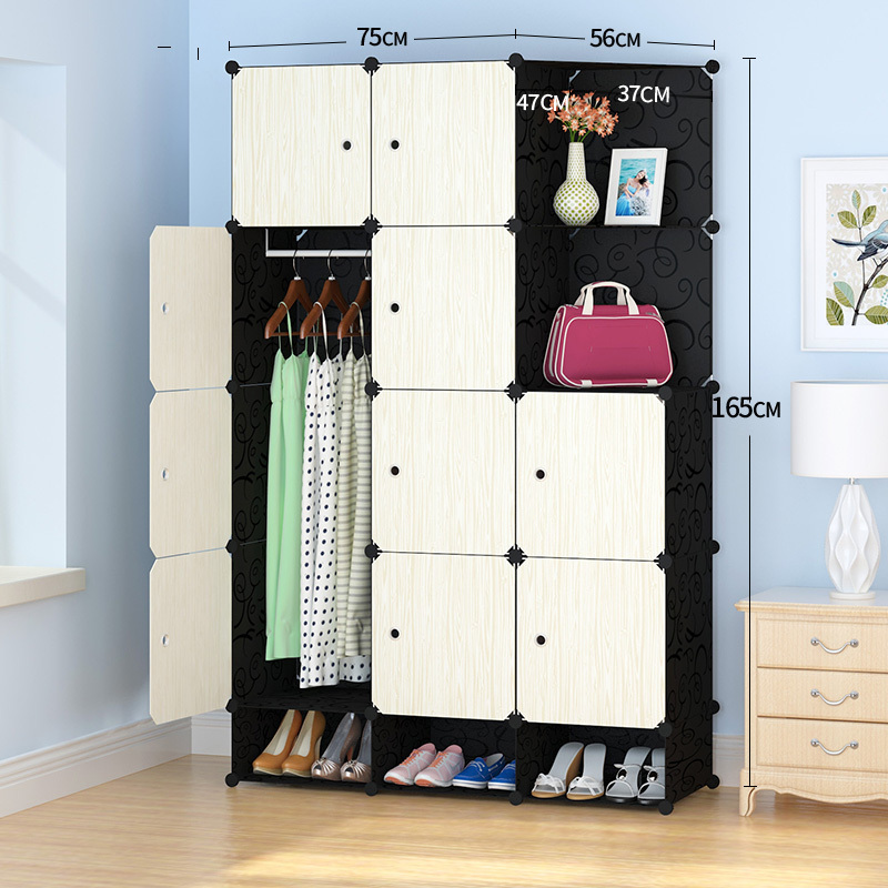 Fast Delivery Dormitory Closet Diy Plastic Foldable Wardrobe