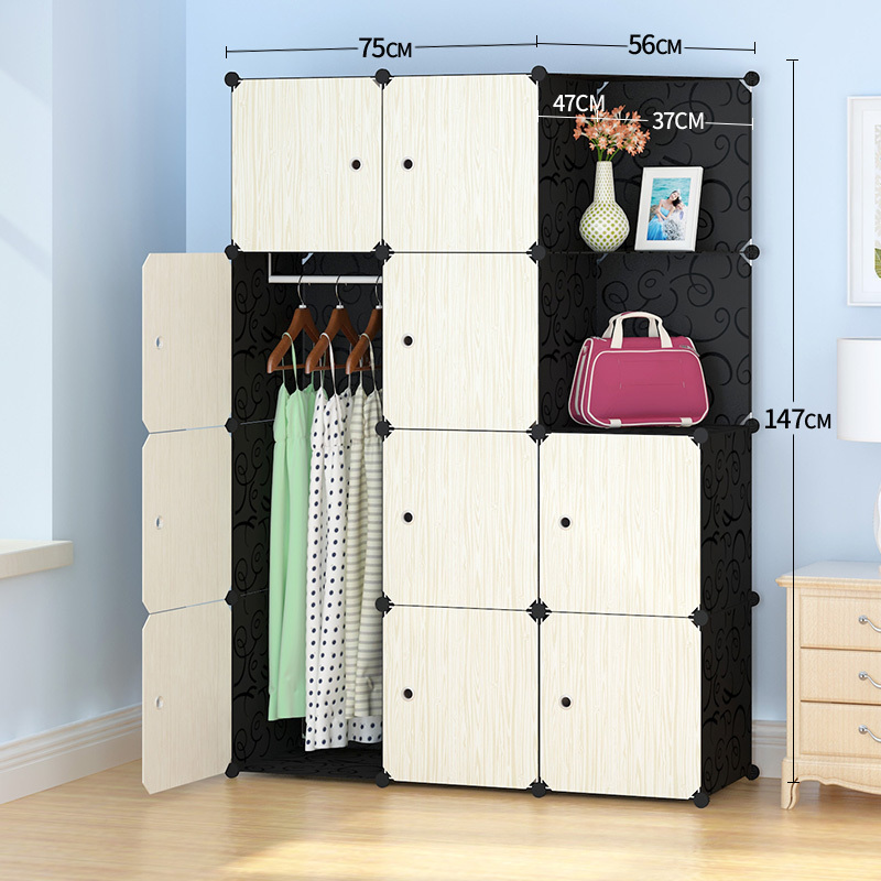 Fast Delivery Dormitory Closet Diy Plastic Foldable Wardrobe