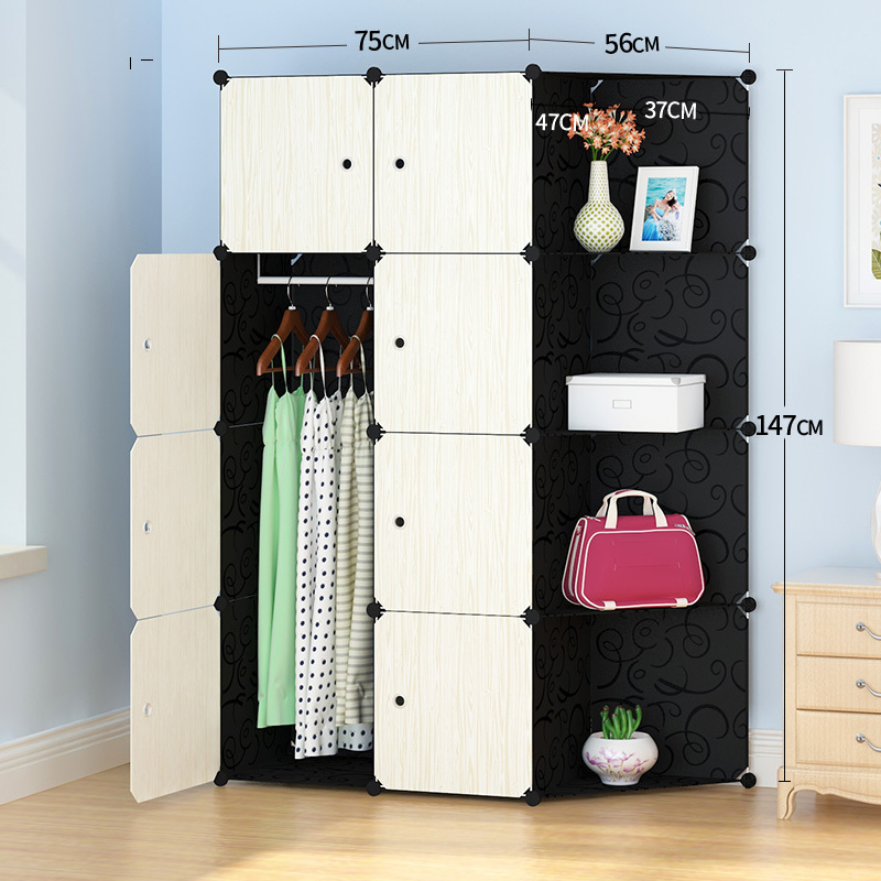 Fast Delivery Dormitory Closet Diy Plastic Foldable Wardrobe