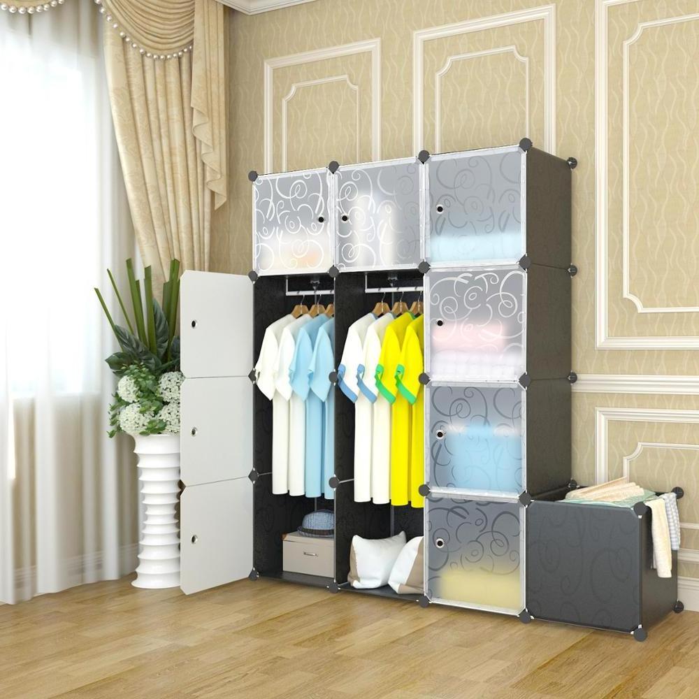 Living Room Wardrobe Cabinet Plastic Wardrobe Cheap Folding PP Panel DIY Bedroom Wardrobes