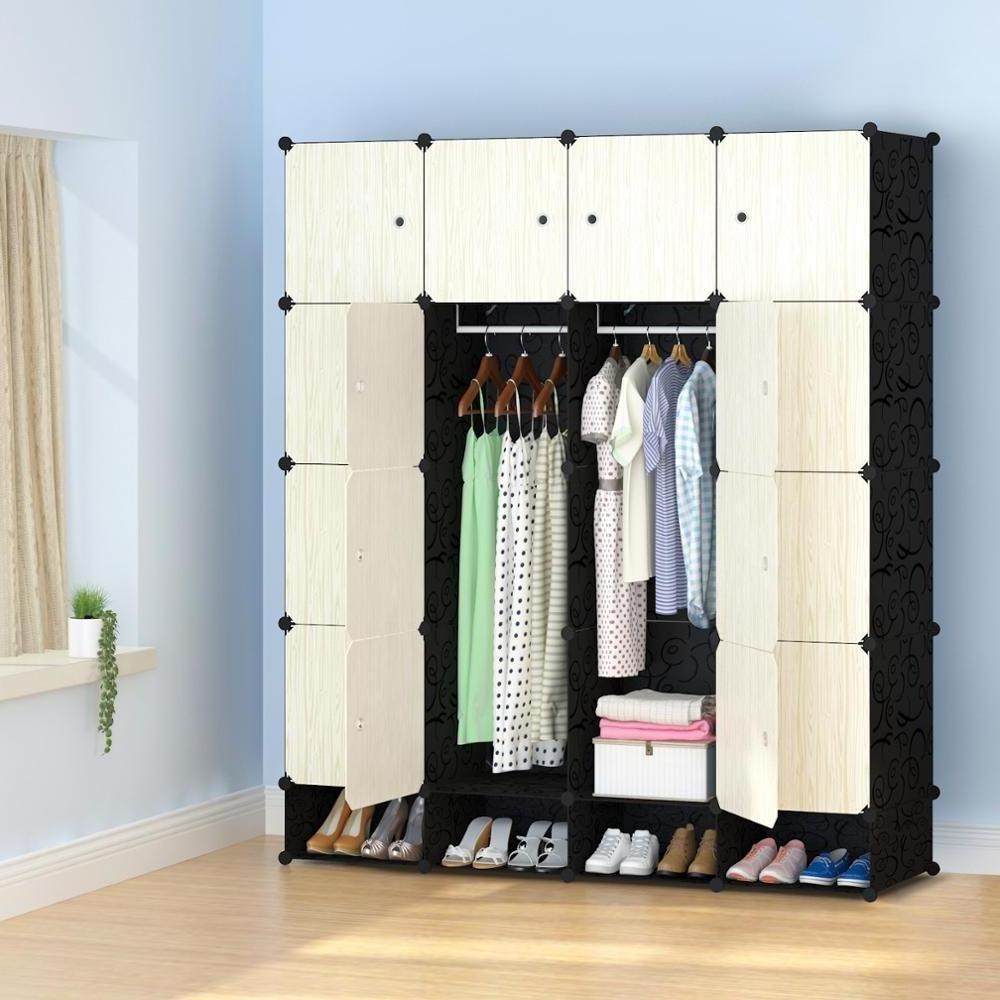 Living Room Wardrobe Cabinet Plastic Wardrobe Cheap Folding PP Panel DIY Bedroom Wardrobes