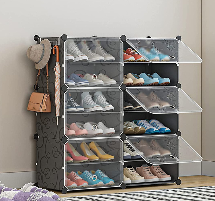 Home multi-scene small space DIY multi-layer plastic shoe rack storage organizer