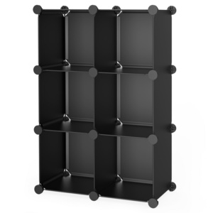 6-Cube DIY Closet Organizer Storage Shelves Plastic Cube Storage Cubes Modular Book Shelf  Organizer Plastic Closet Cabinet