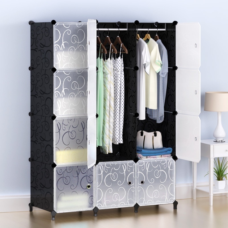 12 cube hanging clothes wardrobe closet organizer wardrobe plastic