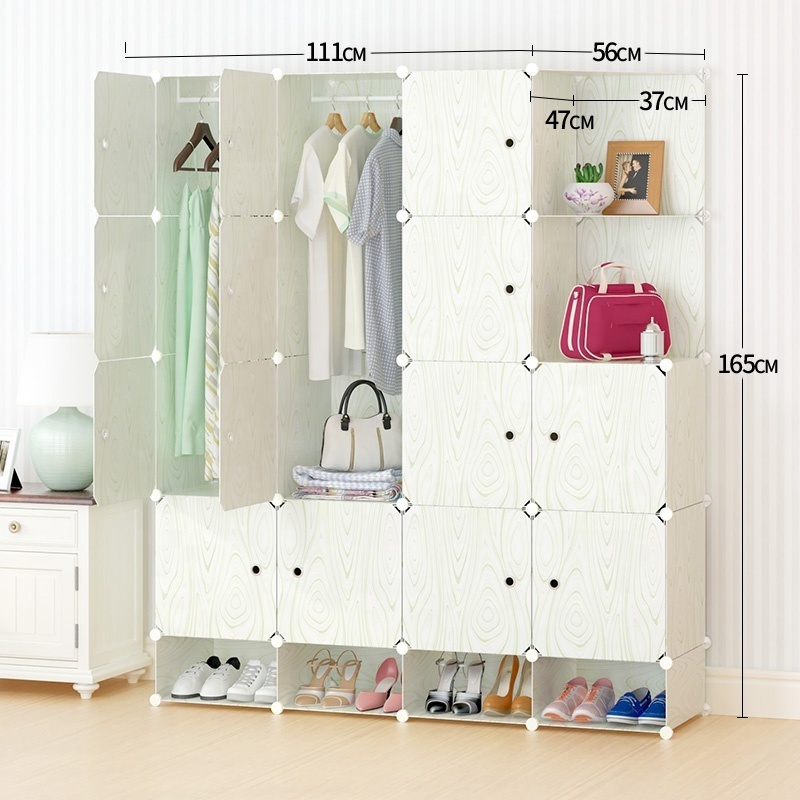 Portable Clothes Closet Modular Plastic Wardrobe Freestanding Storage Organizer