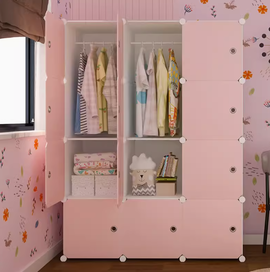 plastic wardrobe cabinet for kidsmodular cube storage pink plastic wardrobe storage box cube