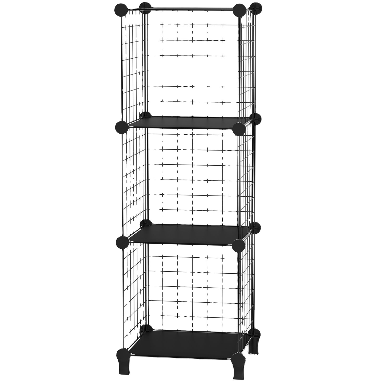 China supplier Wire Cube Storage Organizer 6 Cube Metal Grids Storage Shelf Closet Cabinet DIY Plastic Cube Bookcase