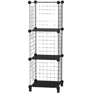 China supplier Wire Cube Storage Organizer 6 Cube Metal Grids Storage Shelf Closet Cabinet DIY Plastic Cube Bookcase