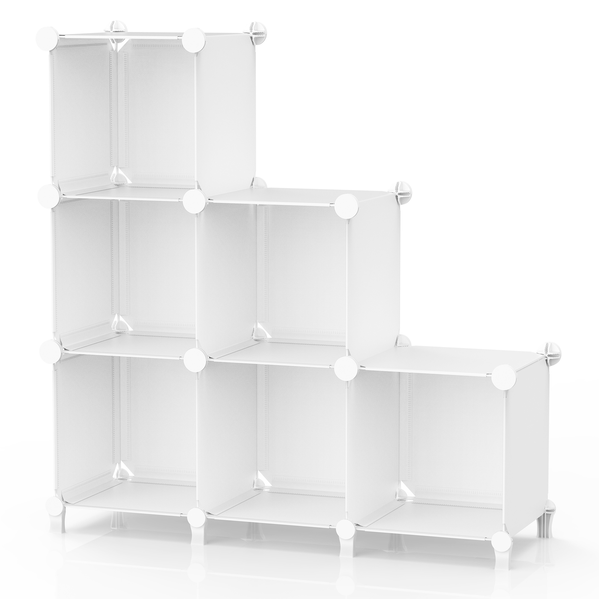 6-Cube DIY Closet Organizer Storage Shelves Plastic Cube Storage Cubes Modular Book Shelf  Organizer Plastic Closet Cabinet