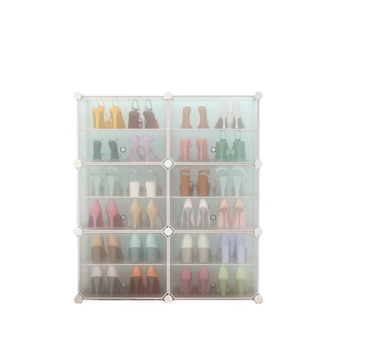 Front-opening  storage transparent shoe rack plastic storage box shoe storage