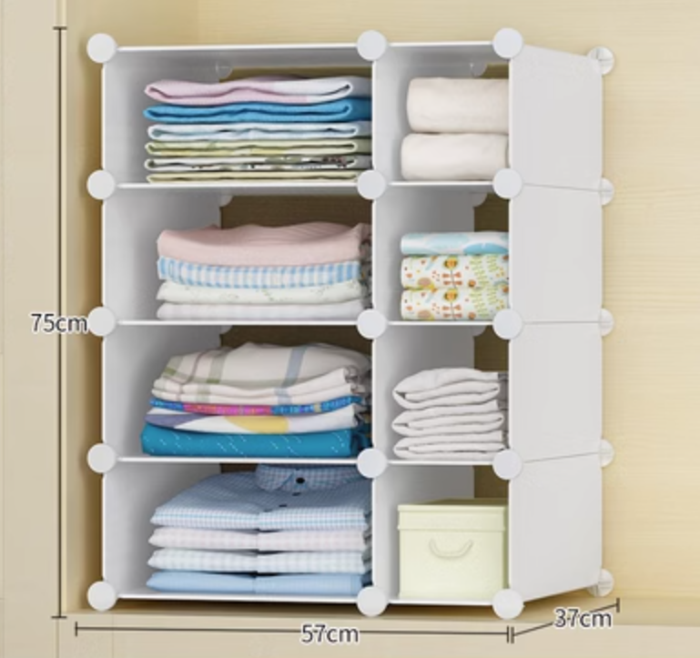 DIY cubes magic pp plastic wardrobes folding kids plastic clothes wardrobe plastic cabinet