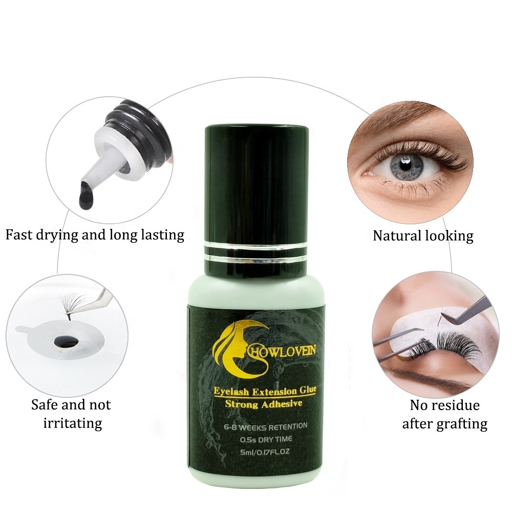 0.5 Second Waterproof Eyelash Extension Glue Custom Lash Glue For Eyelash Extension Black Clear Korea Eyelash Glue