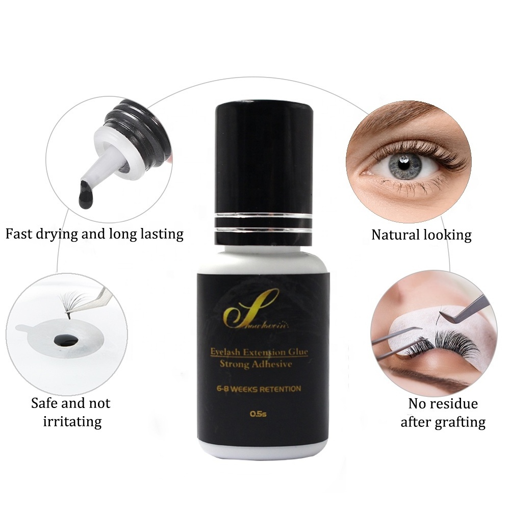 Custom 0.5-1 Second Eyelash Glue Fast Drying Latex Free Eyelash Adhesive Lash Extension Glue