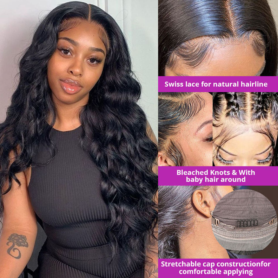 30 Inch 40 Inch Body Wave Human Hair 13X4 13X6 HD Lace Front Wig Raw Cuticle Aligned 360 Full Lace Frontal Wigs For Black Women