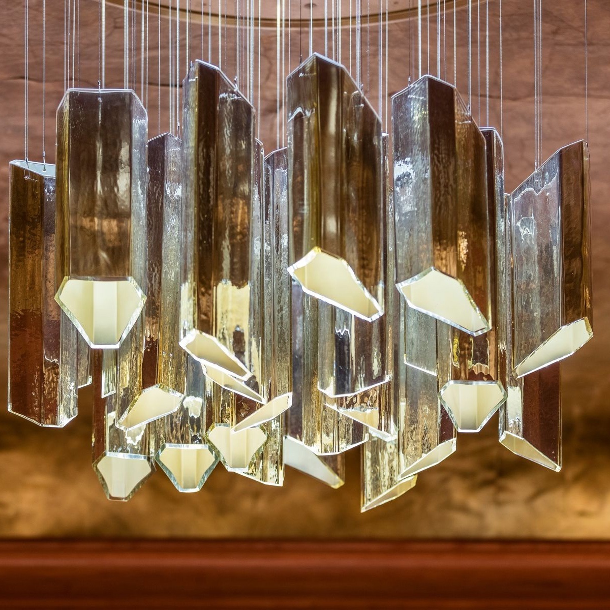 Modern pendant light LED raindrop ceiling lamp hanging fixture lighting staircase glass chandelier