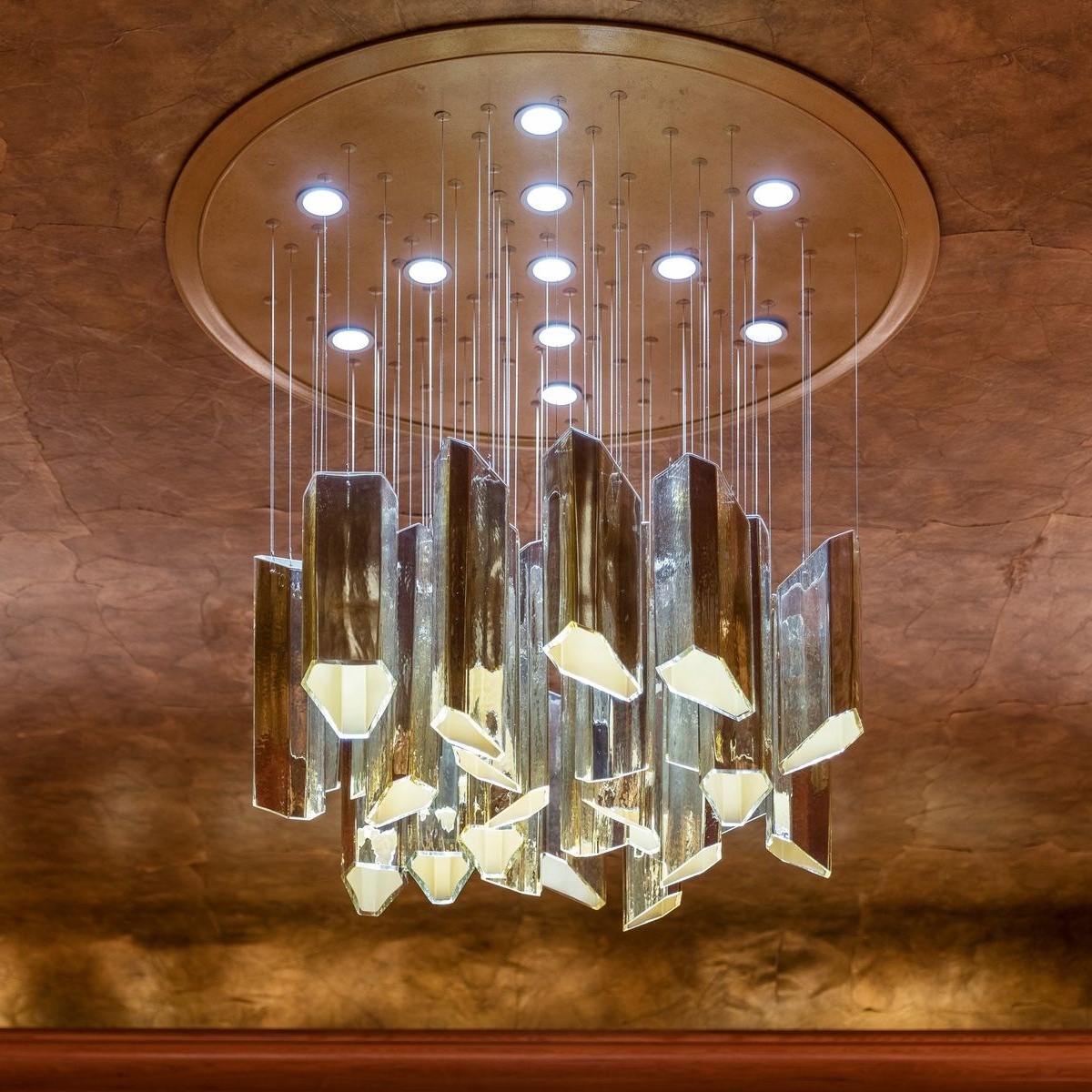 Modern pendant light LED raindrop ceiling lamp hanging fixture lighting staircase glass chandelier