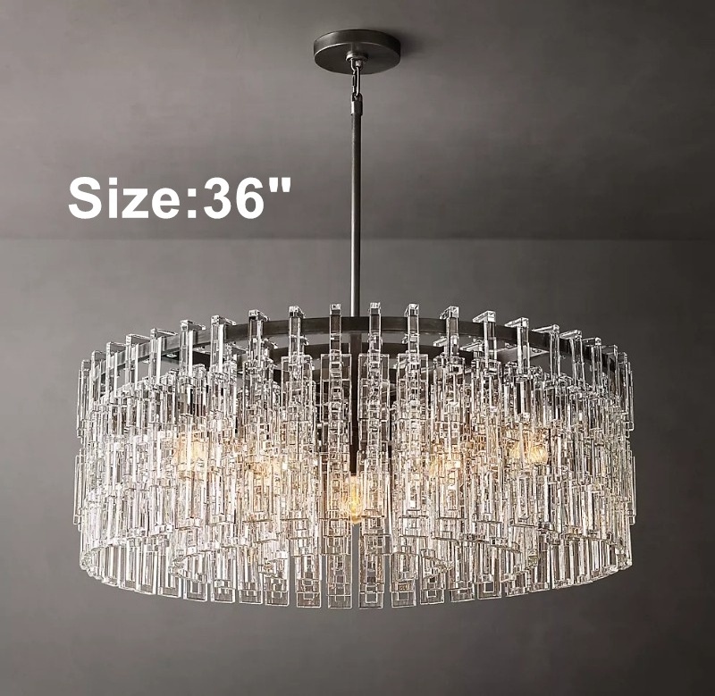 Living Room Round Modern Lighting Fixture Golden Chandelier Brass K9 Crystal Glass Chandelier