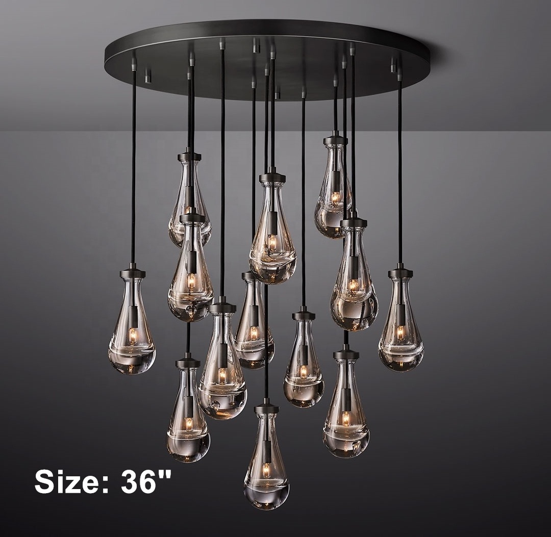 Antique brass finish modern pendant light 36