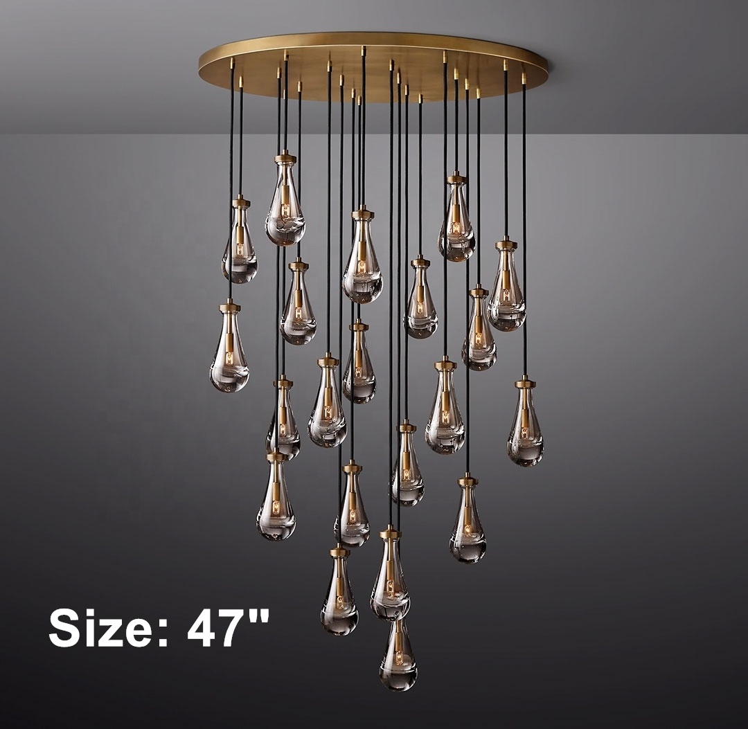 Antique brass finish modern pendant light 36