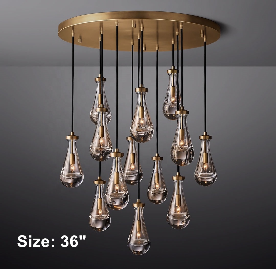 Antique brass finish modern pendant light 36