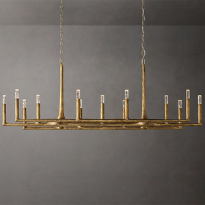 Modern Luxury Hotel Villa Living Room Chandelier American Living room Gold Brass Pendant Light