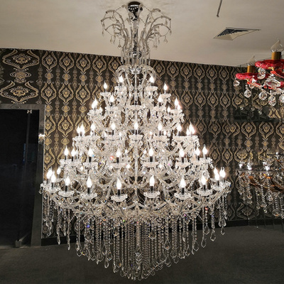 Custom Large Hotel Golden Candle Luxury Maria Theresa Gold K9 Crystal Chandelier Lights