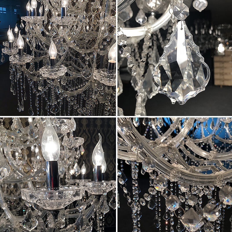 Custom Large Hotel Golden Candle Luxury Maria Theresa Gold K9 Crystal Chandelier Lights