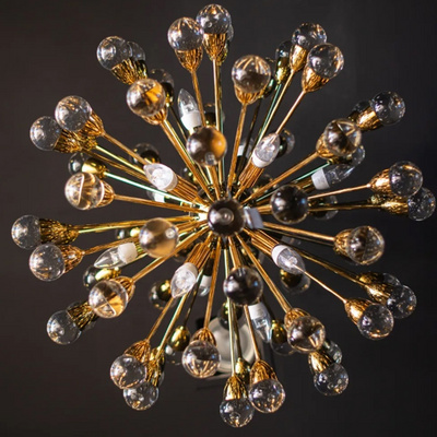 Gold LED Sputnik Chandeliers Modern Design Glass Ball Pendant Lighting for Dining Room Living Room