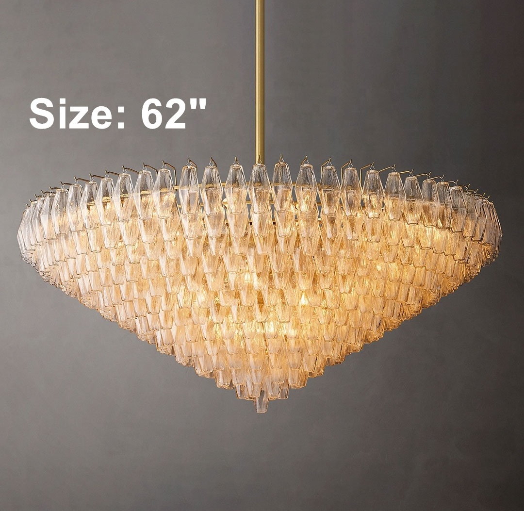 Modern Glass Chandelier Indoor Light Home Round Gold Hanging Chandelier Pendant Light For Living Room