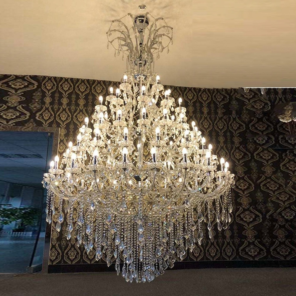 Custom Large Hotel Golden Candle Luxury Maria Theresa Gold K9 Crystal Chandelier Lights