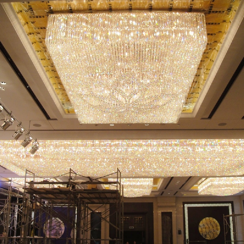 Meeting room ceiling modern low ceiling mounted Led crystal lamp chandelier